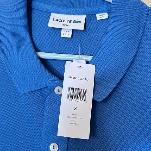 Lacoste Slim Fit Polo Shirt - Men's Size 3XL / EU 8 - Picture 4 of 10